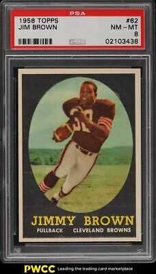 1958 Topps Football Jim Brown ROOKIE RC 62 PSA 8 NMMT