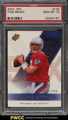 2000 SPx Football Tom Brady ROOKIE RC 1350 130 PSA 10 GEM MINT