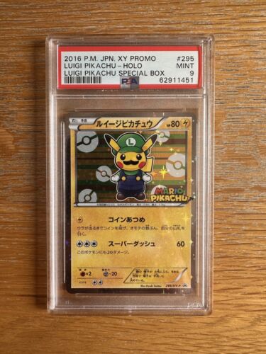 Pokemon TCG  Luigi Pikachu  Japanese XY Promo  PSA 9