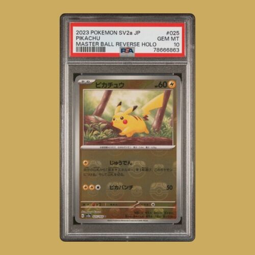 Pokemon TCG Japanese SV Sv2a 151 Pikachu 025165 PSA 10 Master Ball Reverse Holo