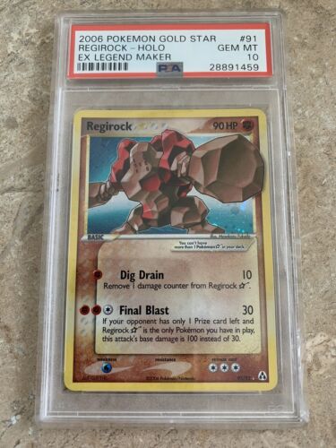 Regirock Gold Star PSA 10 Gem Mint EX Legend Maker Pokemon TCG