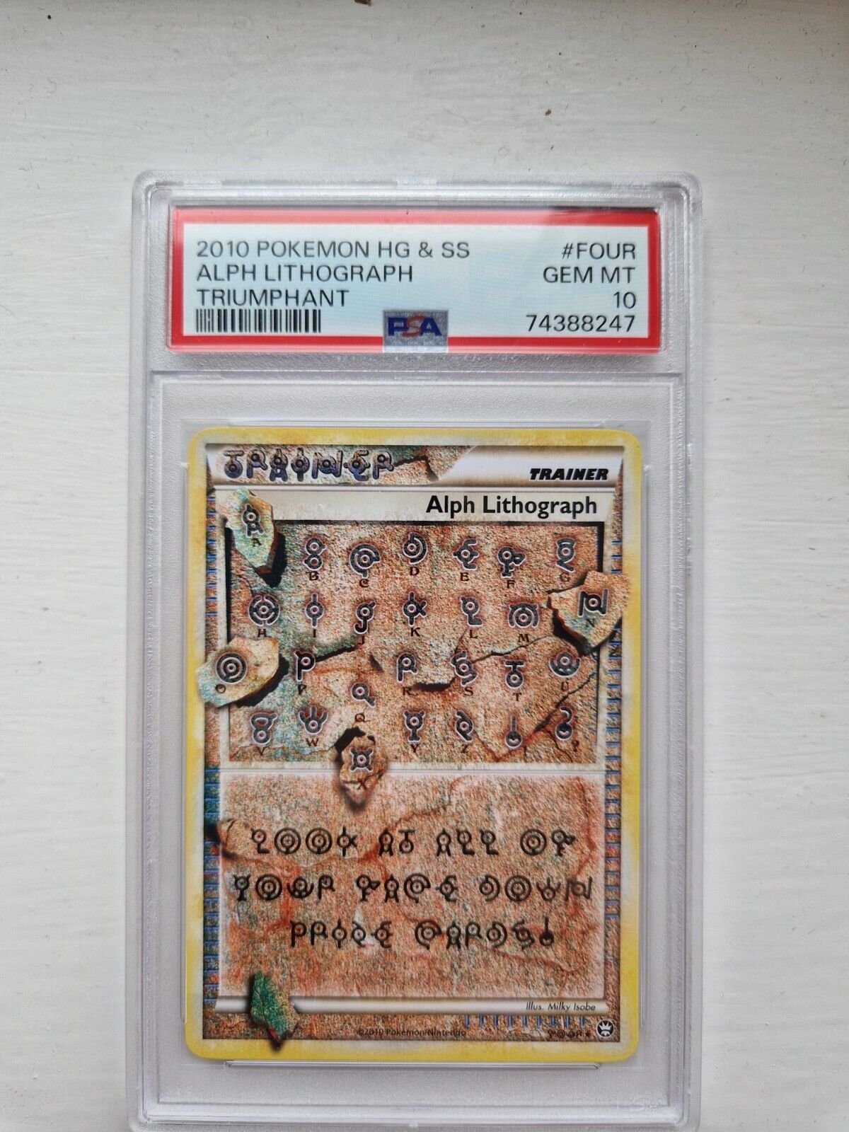 Alph Lithograph FOUR Pokemon Cards HGSS Triumphant GEM MINT PSA 10