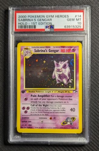 2000 PSA 10 1st Edition Sabrinas Gengar Holo Pokemon Gym Heroes 14132 Rare