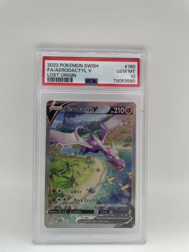 Pokemon Aerodactyl V PSA 10 Alt Art Lost Origin 180 Gem MINT