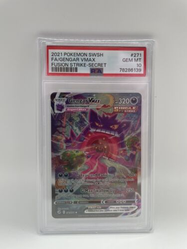 Pokemon SWSH Fusion Strike Secret 271 Gengar VMax PSA10