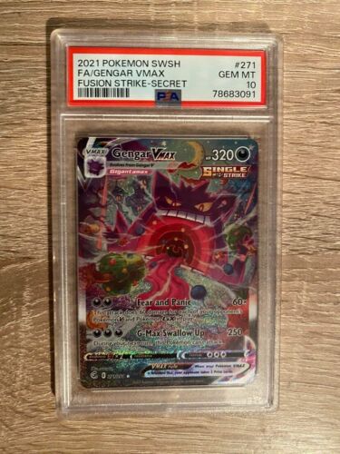 Gengar VMAX 271264 PSA 10 Gem Mint Alt Art Fusion Strike Pokemon Card