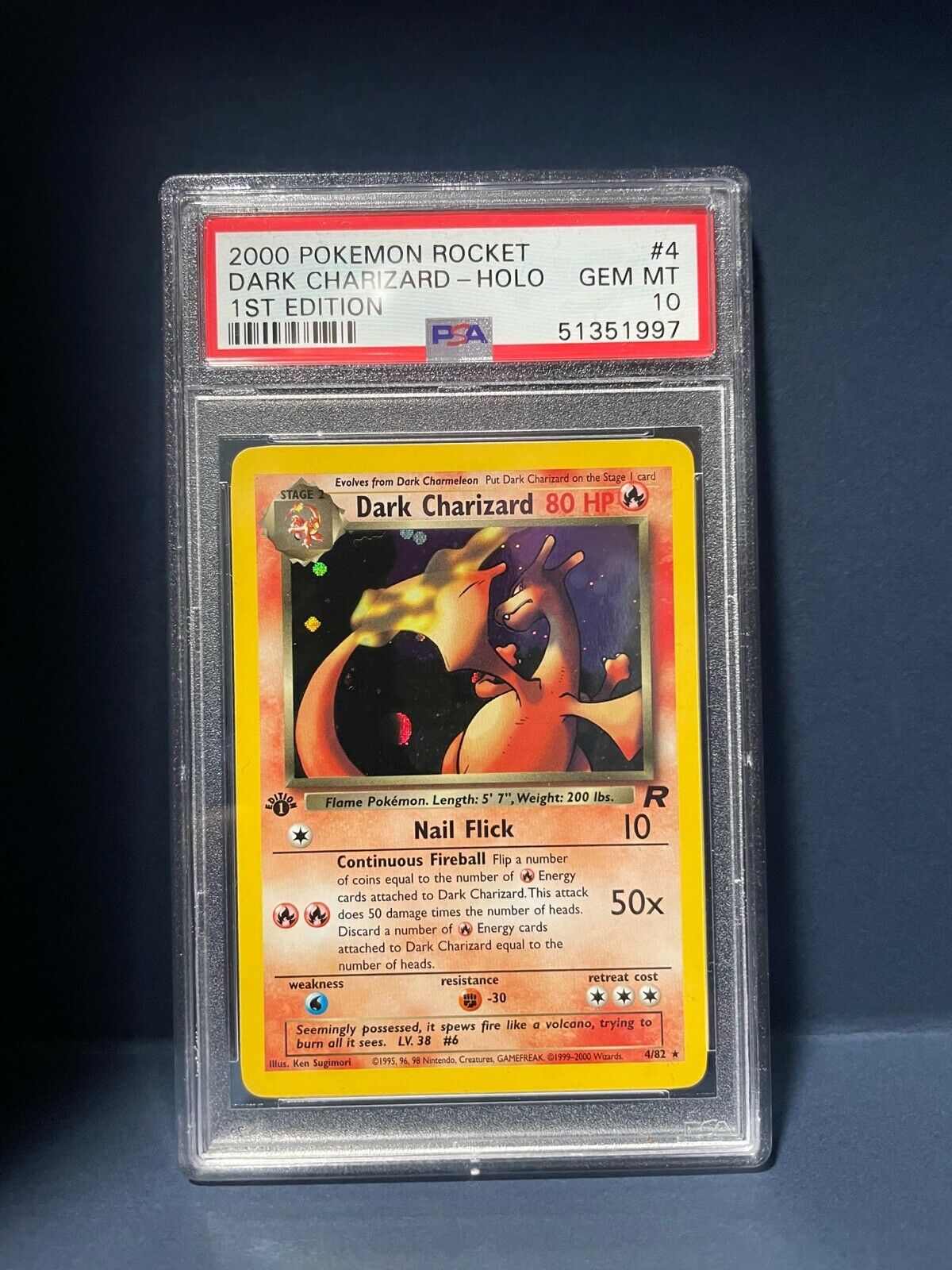 PSA 10 GEM MINT Dark Charizard 482 1ST EDITION Team Rocket HOLO Pokemon Card