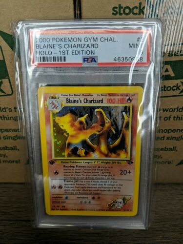 PSA 9 Blaines Charizard 1st Edition Holo Rare Gym Challenge Pokemon Card 2