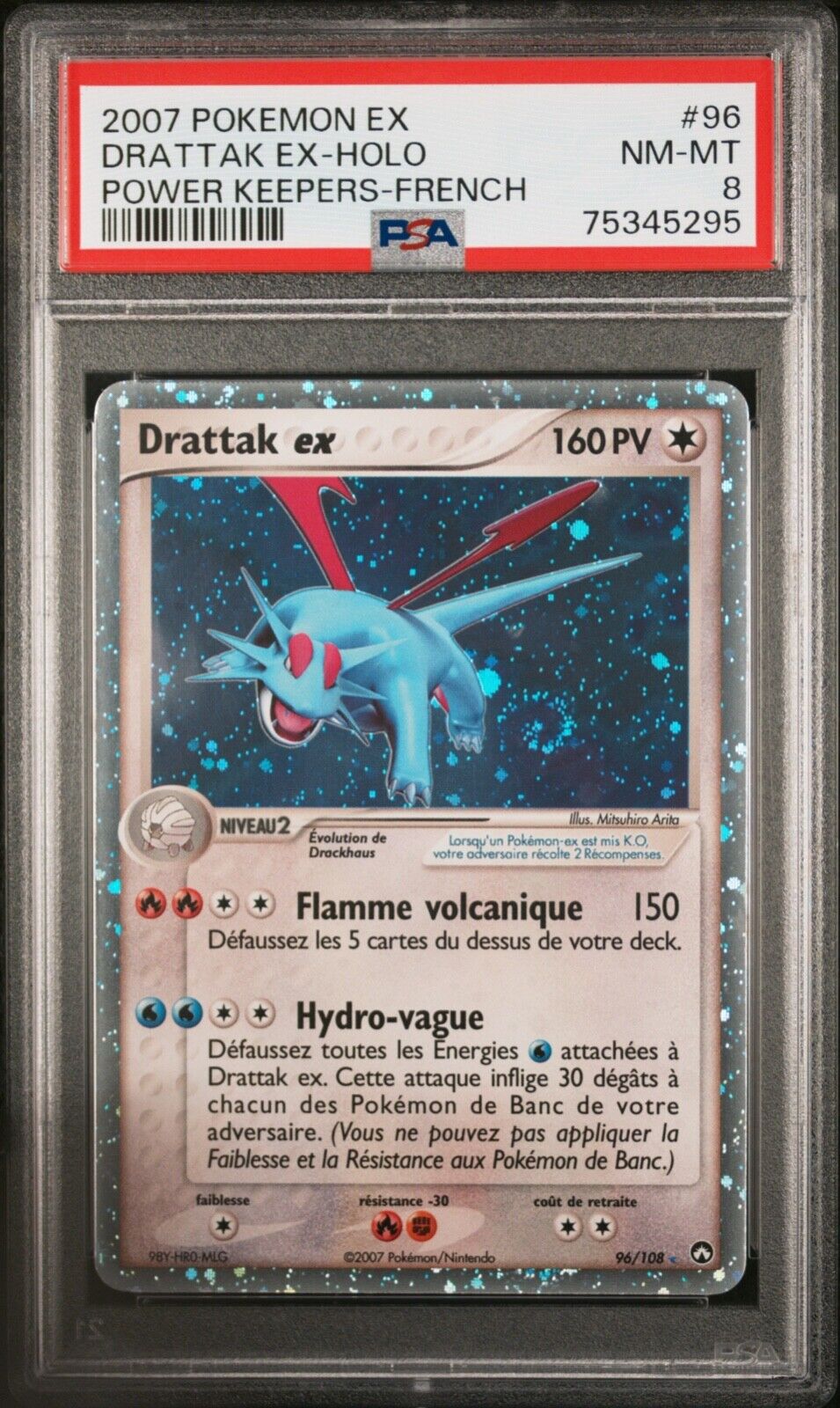 PSA 8 Drattak Ex  Ex GDP FR 96108  Carte Pokemon 2007  POP 7