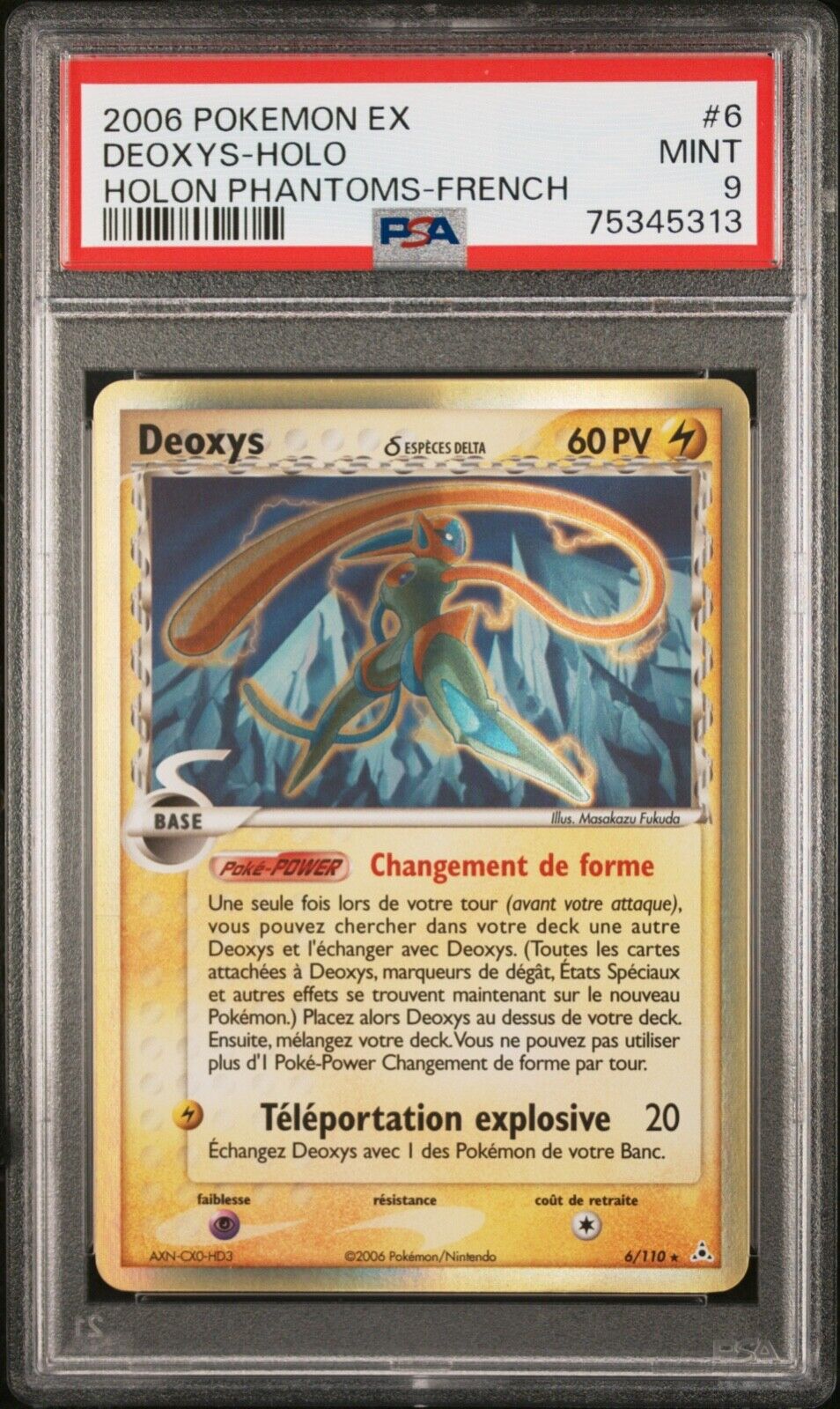 PSA 9 Deoxys Holo  Ex Fantmes Holon FR 6110  Pokmon 2006  POP 6