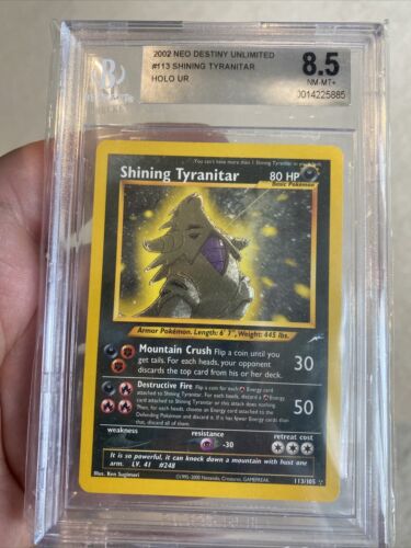 2002 Pokemon Shining Tyranitar Holo 113105 Neo Destiny Ultra Rare BGS 85 NRMT