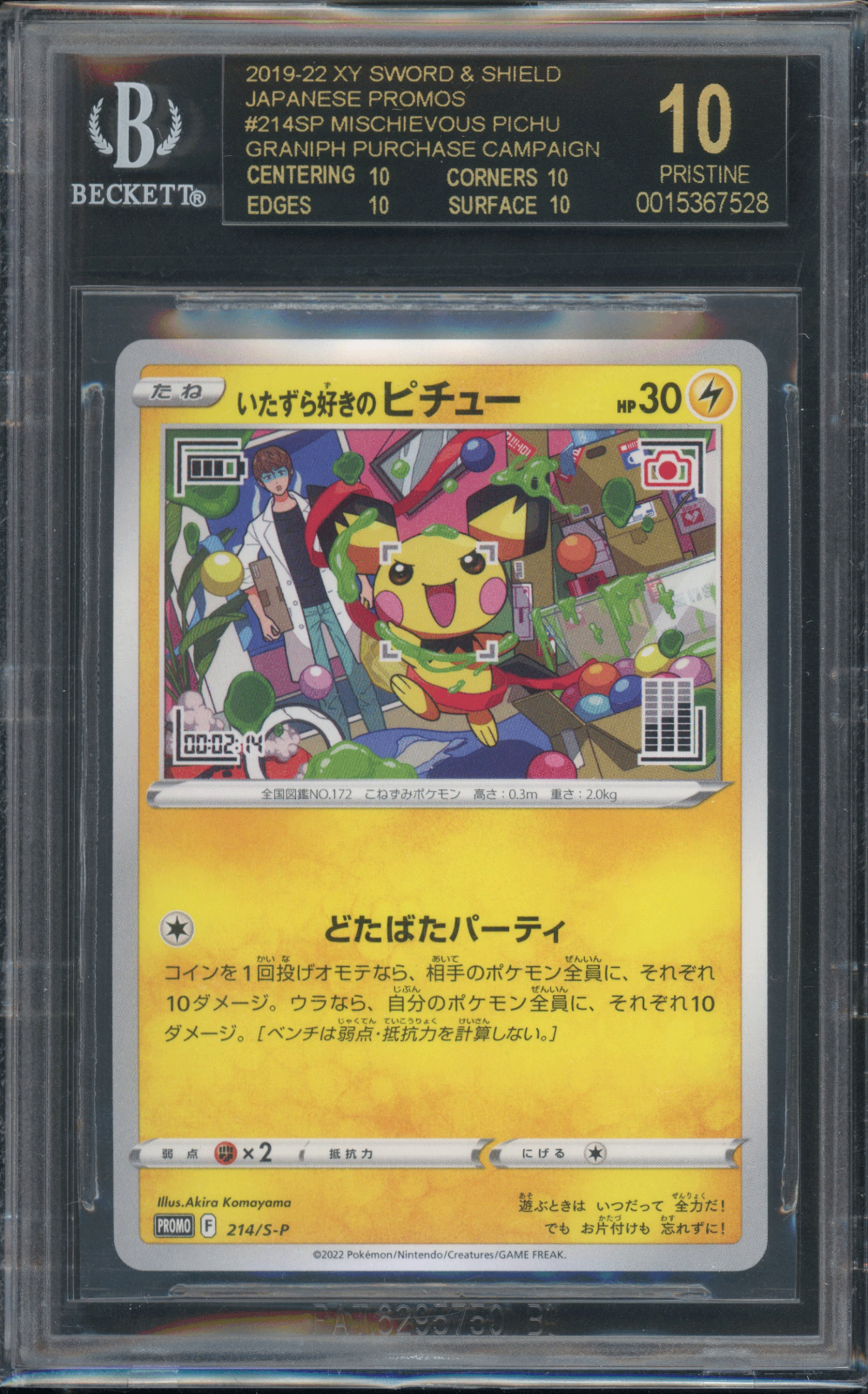 BGS Black label 10 Mischievous Pichu Graniph Purchase CP2022 Pokemon SP 214