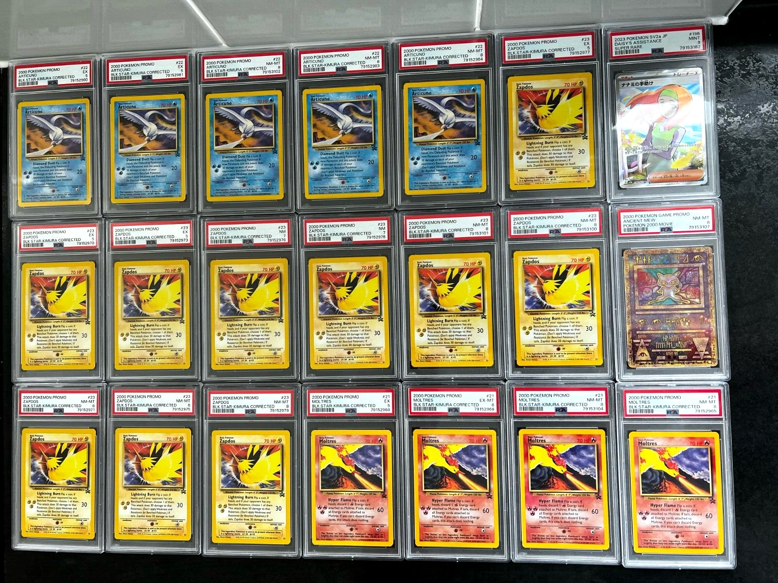 Pokemon 21 PSA Graded Cards Lot Vintage Modern 5 6 7 8 9 Daisy Mew Movie Promo