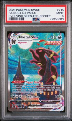 Carte Pokemon Noctali VMAX Alternative 215203 PSA 9 Evolution Cleste  FR