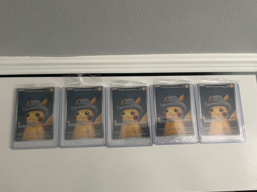 Pikachu With Grey Felt Hat 085 Promo Card Pokemon X Van Gogh Museum x5  GSP