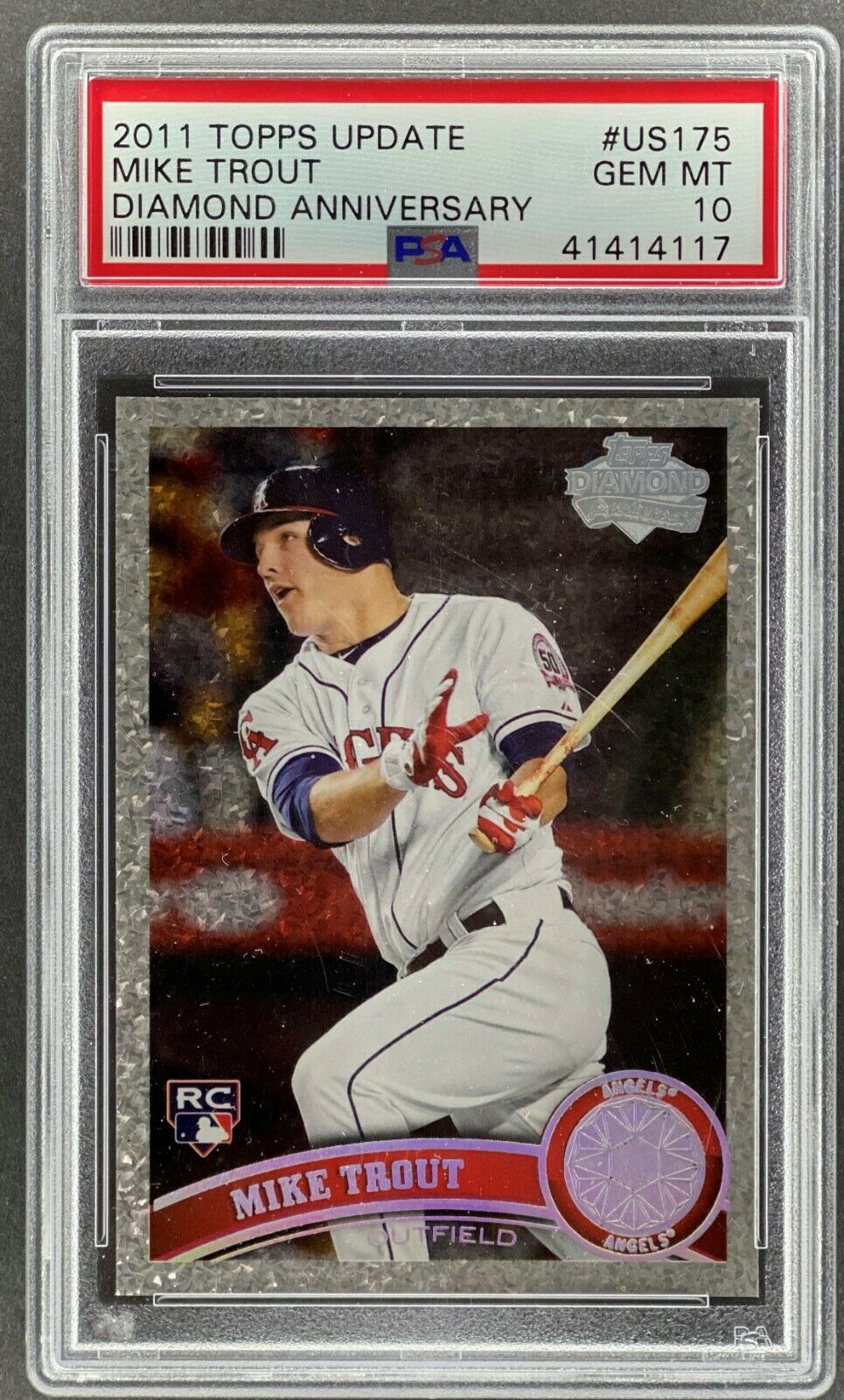 2011 Topps Update Diamond Anniversary US175 Mike Trout RC Rookie PSA 10 KD