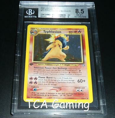 BGS 85 NMMINT Typhlosion 17111 1ST EDITION Neo Genesis HOLO Pokemon Card