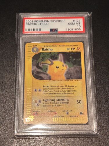 2003 Pokmon Raichu Skyridge  Holo GEM Mint PSA 10