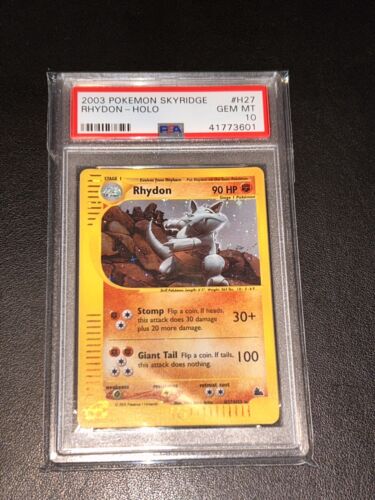 2003 Pokmon Skyridge RHYDON Holo GEM Mint Pokmon