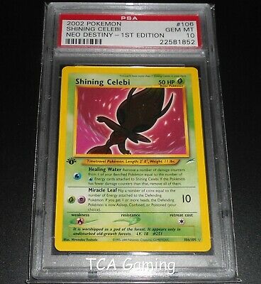 PSA 10 GEM MINT Shining Celebi 106105 1ST EDITION Neo Destiny Pokemon Card