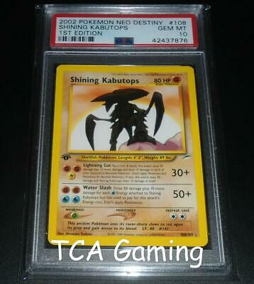 PSA 10 GEM MINT Shining Kabutops 108105 1ST EDITION Neo Destiny Pokemon Card