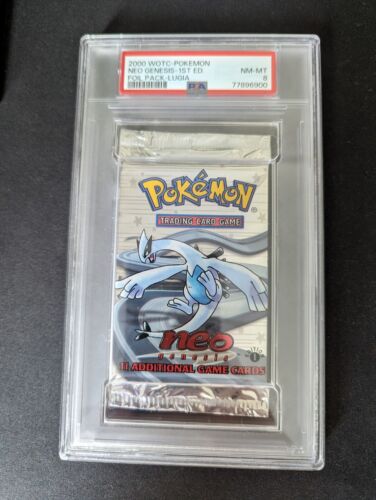 Pokemon TCG Neo Genesis 1st edition Lugia PSA 8 Graded Booster Pack