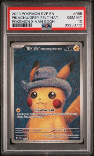 PSA 10 Pokemon X Van Gogh Pikachu PROMO Card Pikachu With Grey Felt Hat 085 