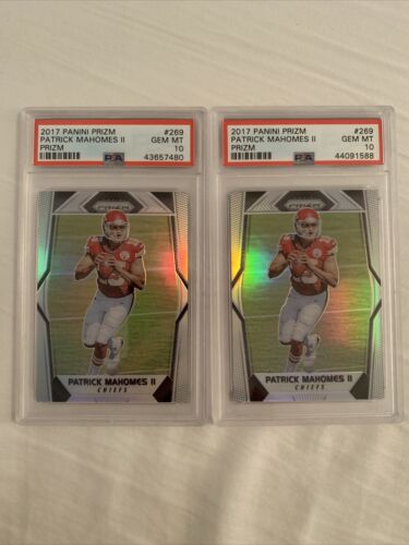 2x 2017 Silver Prizm Patrick Mahomes II Rookie RC Chiefs PSA 10 GREAT CENTERING
