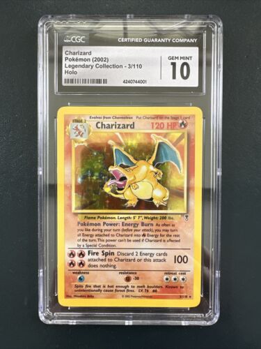 Pokemon Legendary Collection Charizard 3110 Holo Rare CGC 10 Gem Mint
