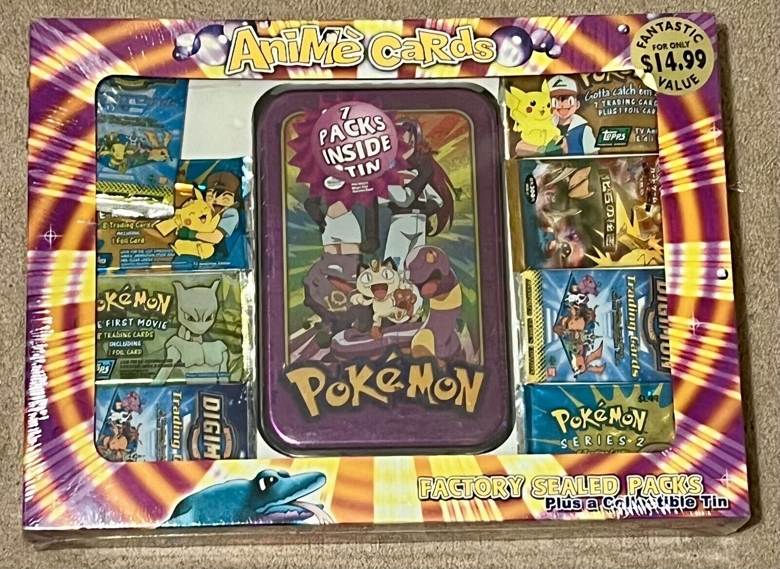 Anime Cards Pokemon Box With Topps Tin  Booster and Japanese Fossil  Sealed