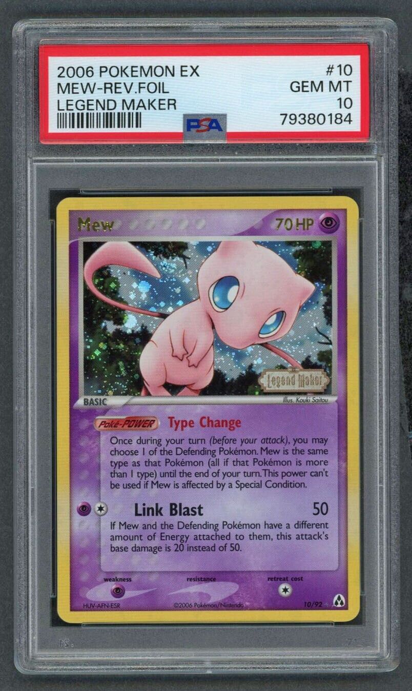 Pokemon Cards  PSA 10 Mew 1092  Rev Holo Stamped  EX Legend Maker  GEM MT