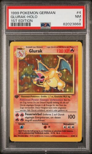 1999 Pokemon German 1st Edition Glurak Charizard holo 4 PSA 7