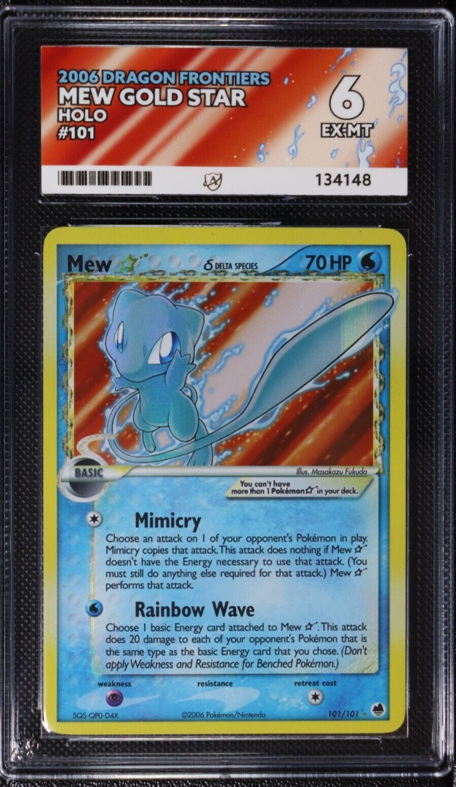 Pokemon Mew 101101 Gold Star ex Dragon Frontiers ACE 6 EXMT