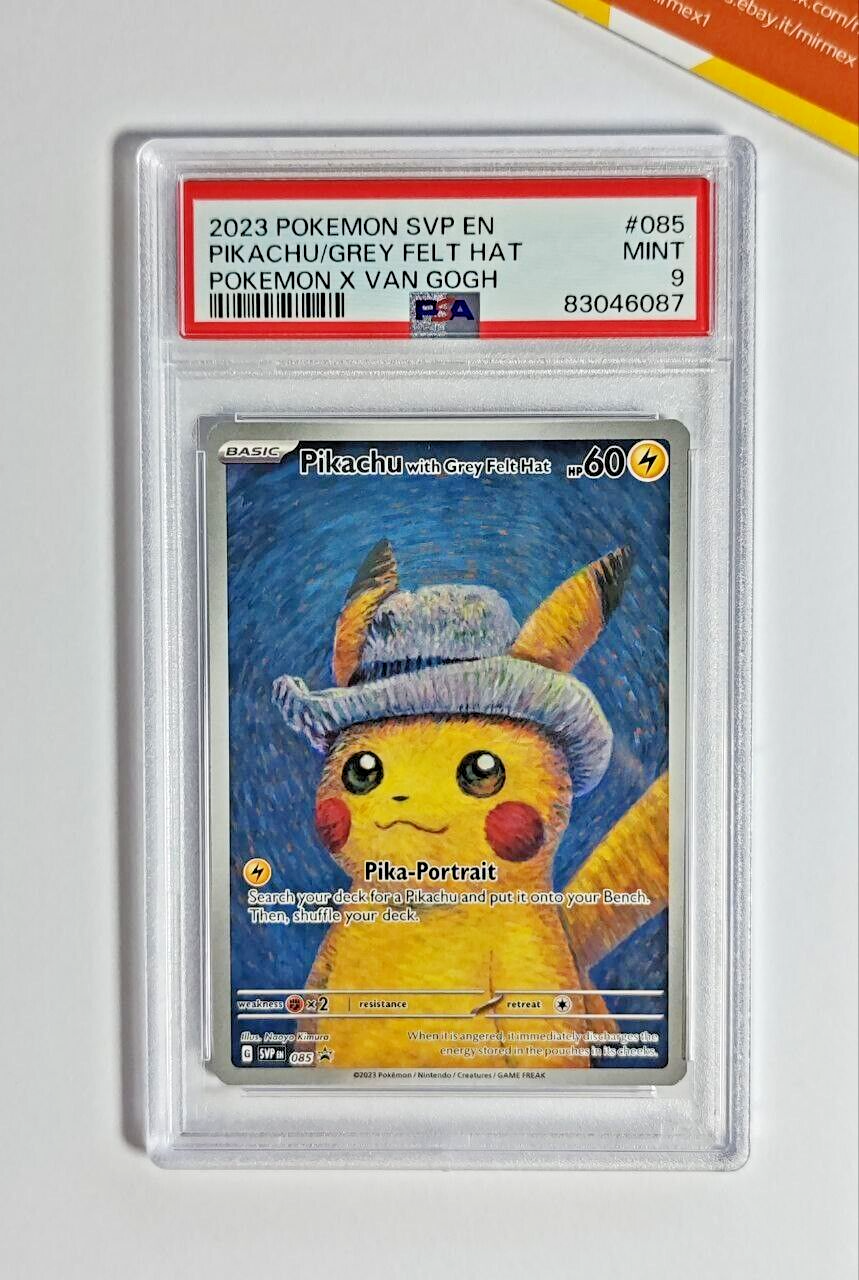 Pokemon PSA 9 Pikachu with Grey Felt Hat 085 Van Gogh Promo 2023 English