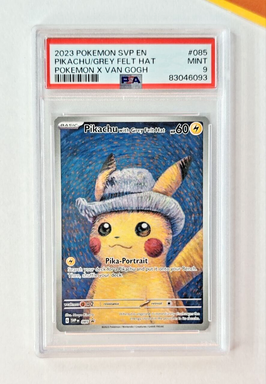 Pokemon PSA 9 Pikachu with Grey Felt Hat 085 Van Gogh Promo 2023 English