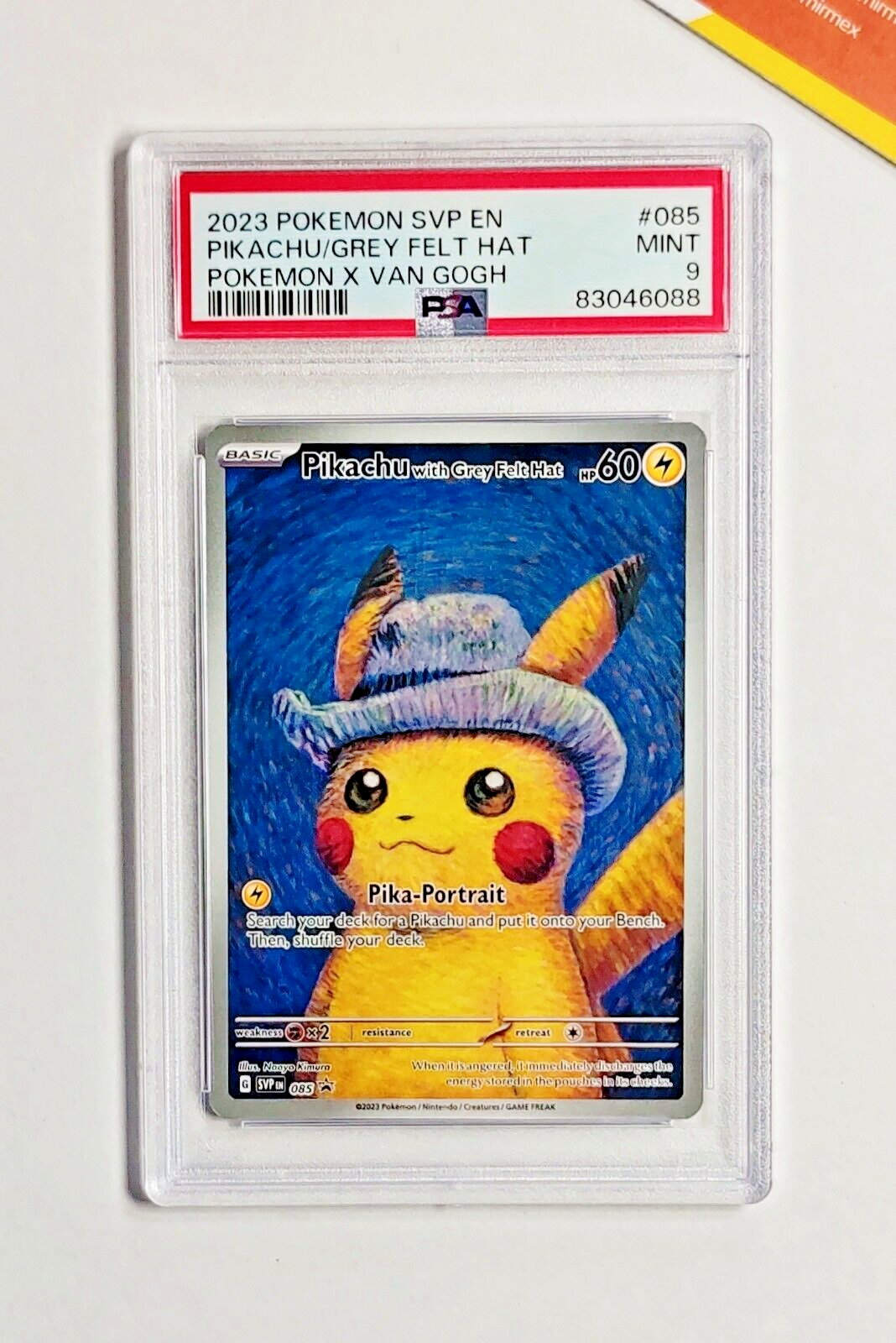 Pokemon PSA 9 Pikachu with Grey Felt Hat 085 Van Gogh Promo 2023 English