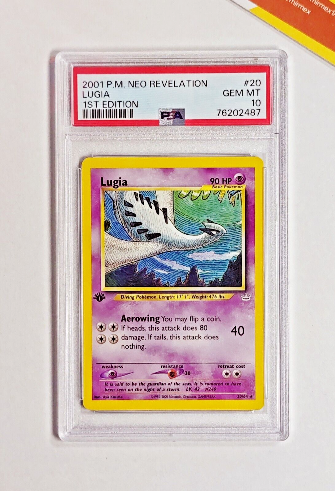 Pokemon PSA 10 Lugia 20 1st Ed Neo Revelation 2001 Non Holo English