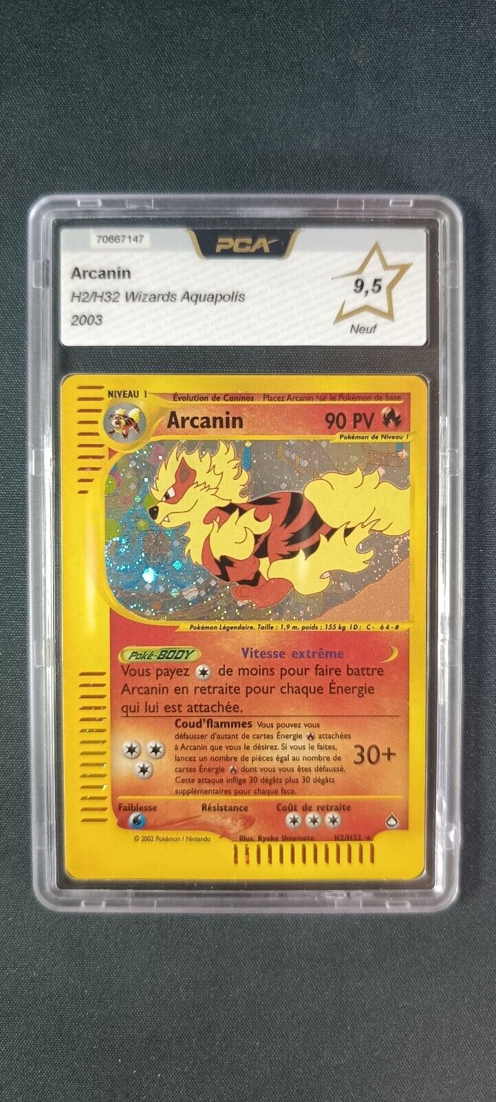 Carte Pokemon Arcanin H2H32 Aquapolis Wizards PSA PCA 95