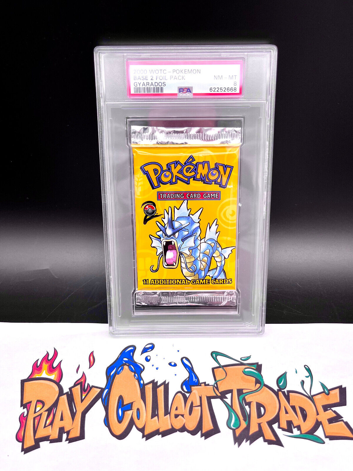 Pokemon PSA 8 2000 WOTC Base 2 Booster Pack  Artwork Gyarados  MINT