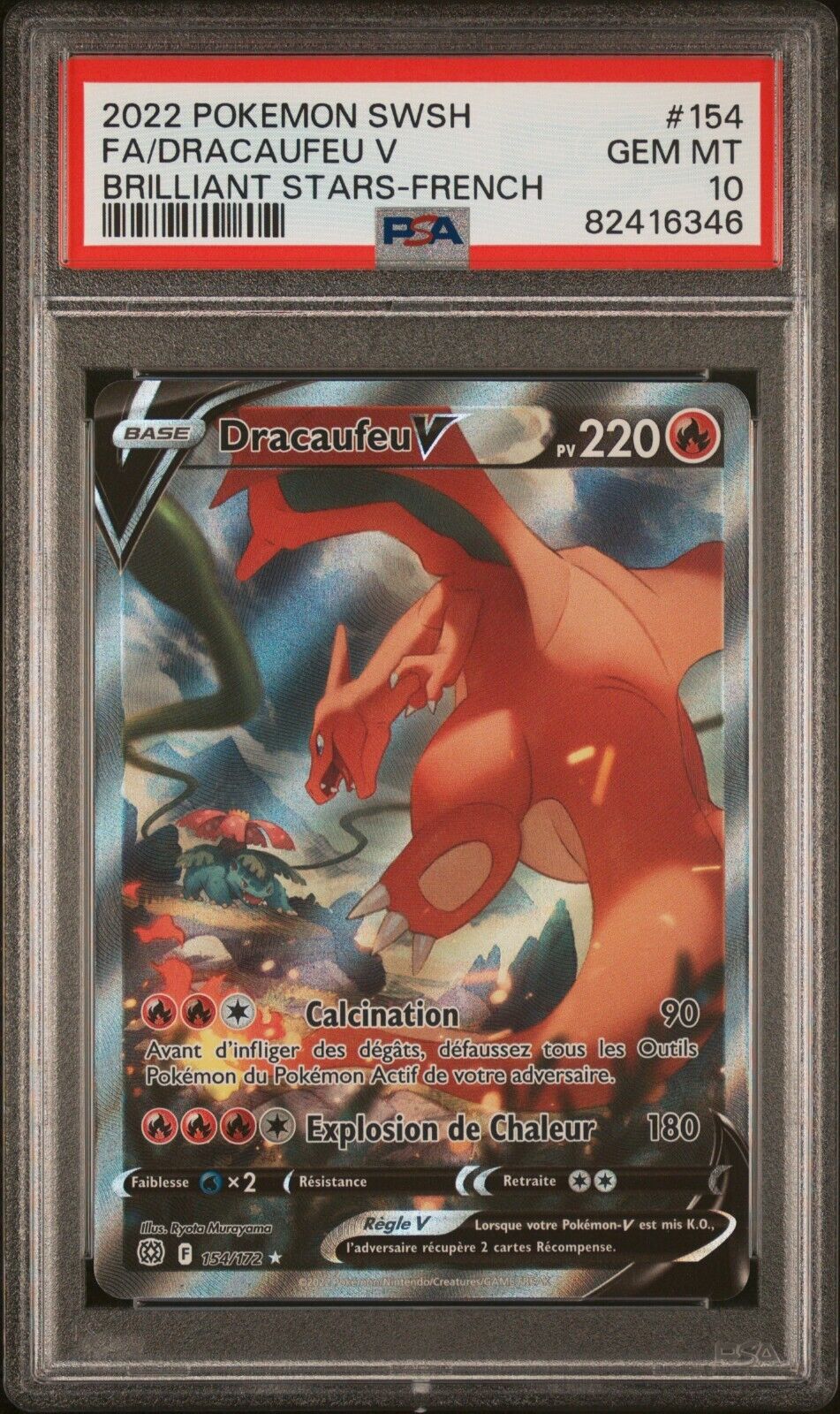 Carte Pokemon Dracaufeu V 154172 Stars Etincelantes PCA PSA 10