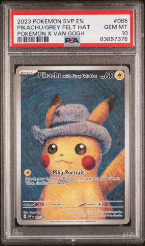 2023 Pokemon x Van Gogh Pikachu with Grey Felt Hat 085 Promo PSA 10 GEM MINT 