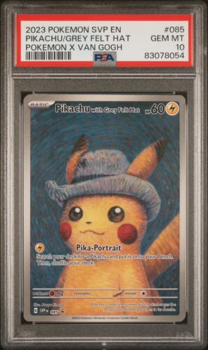 PSA 10 Pikachu with Grey Felt Hat Pokemon X Van Gogh SVP 085 Promo Card