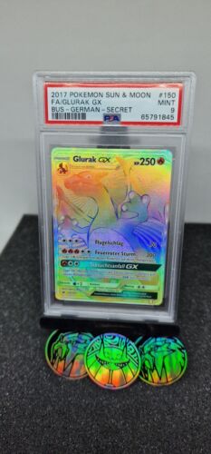 Pokemon Glurak GX secret Rainbow Charizard DE 150147 Burning Shadows PSA 9 