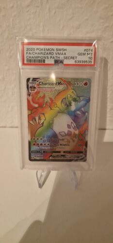 Pokemon  Champions Path  Charizard Vmax Rainbow 074073  PSA 10  ENG