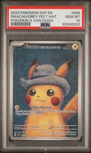 PSA 10 Pokemon X Van Gogh Pikachu PROMO Card Pikachu With Grey Felt Hat 085 