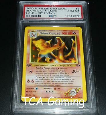 PSA 10 GEM MINT Blaines Charizard 2132 1ST EDITION Gym Challenge Pokemon Card