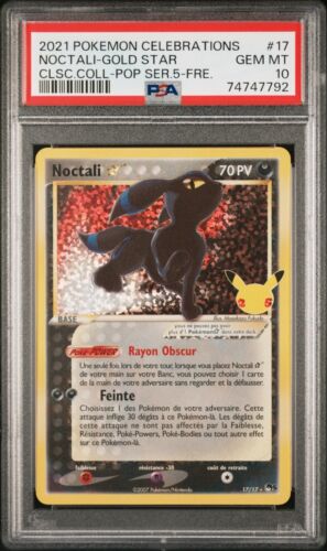  Noctali 25 Ans Celebrations Star Pop 5 PSA 10 FullArt Carte Pokemon Fr 