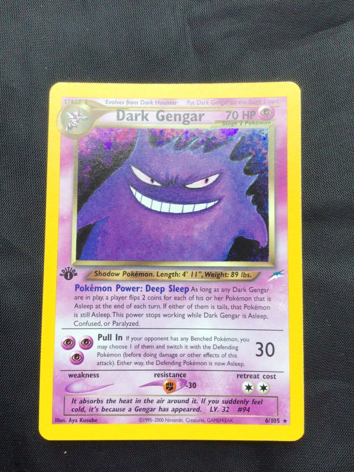 Pokemon Cards 1st Edition Neo Destiny Rare Holo Dark Gengar 6105