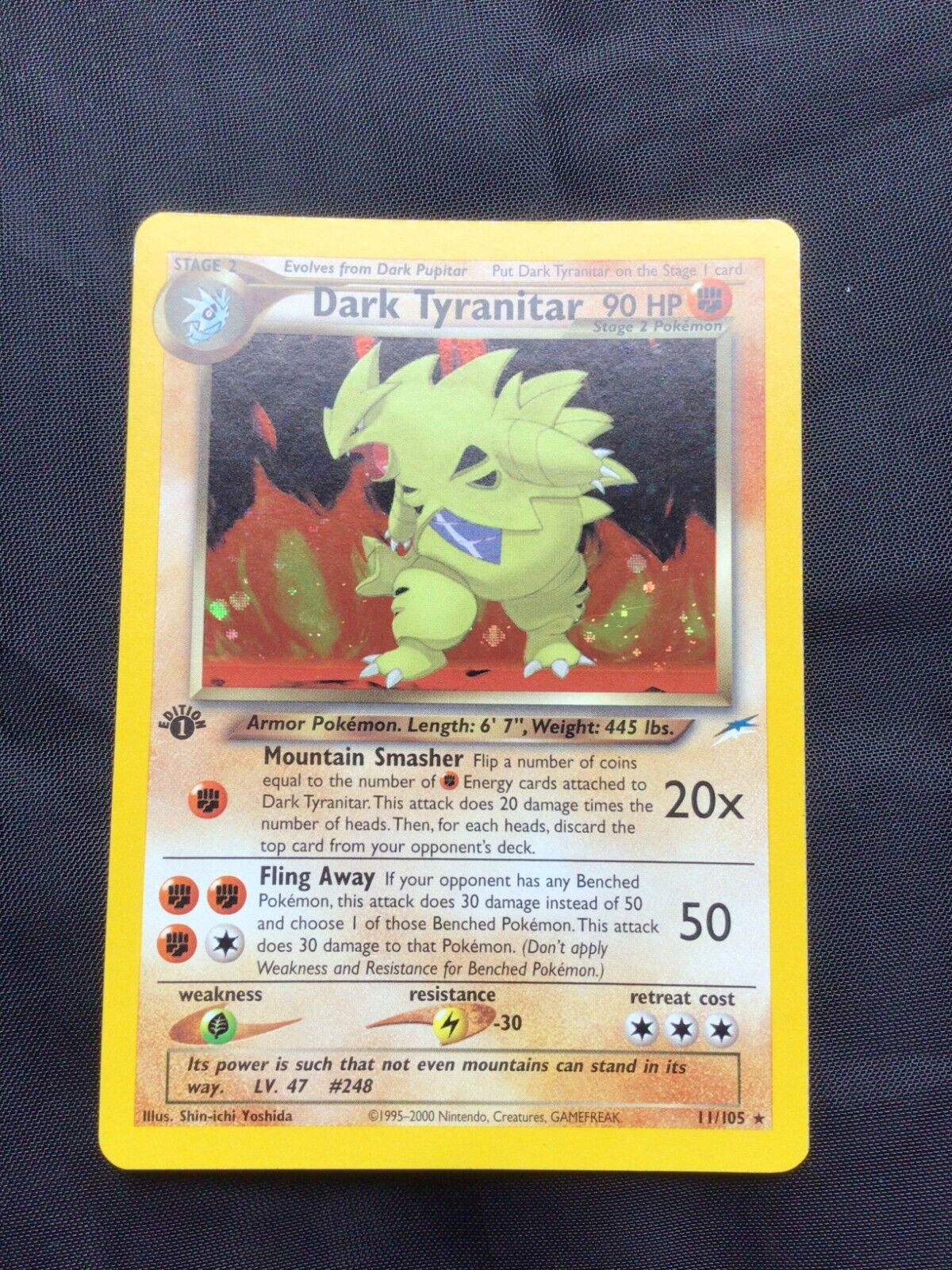 Pokemon Cards 1st Edition Neo Destiny Rare Holo Dark Tyranitar 11105