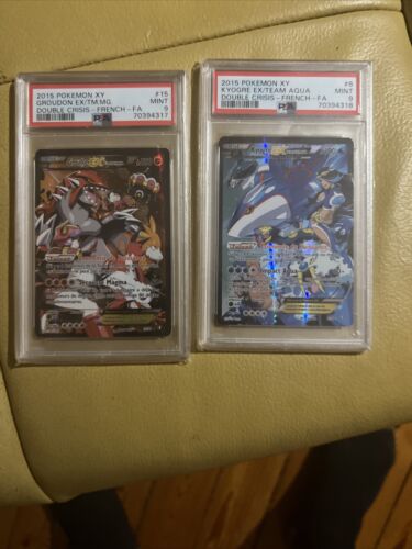 Carte Pokemon Kyogre Ex De La Team Aqua 634 double danger PSA 9 Et Groudon Psa9